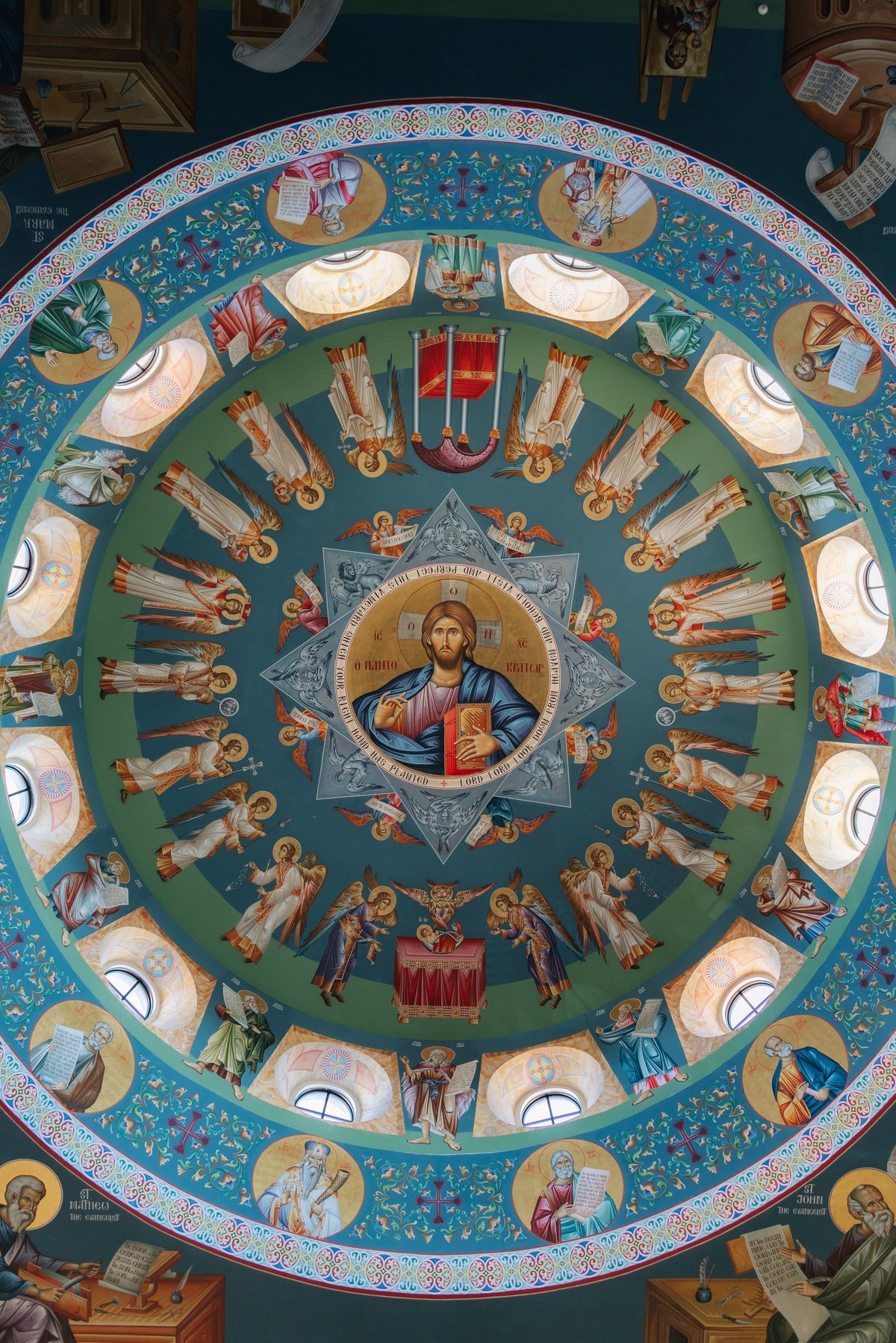 Christ Pantocrator painted inside the church dome