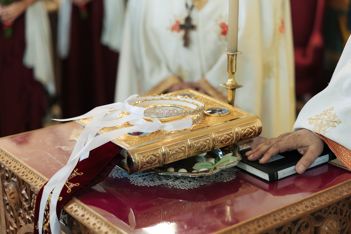 The Gospel book resting on the tetrapod